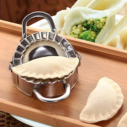 Nivalkid Stainless Steel Dough Presser Cutter+Dumpling Pie Mould Maker Pastry Tool, Dumpling Mold, Flour Ring Cutting Machine, Ravioli Wrapper Crimper Press Cutter Kitchen Gadgets (Multicolor)