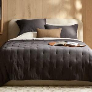 Organic Airy Gauze Dream Quilt Set in Charcoal - Queen