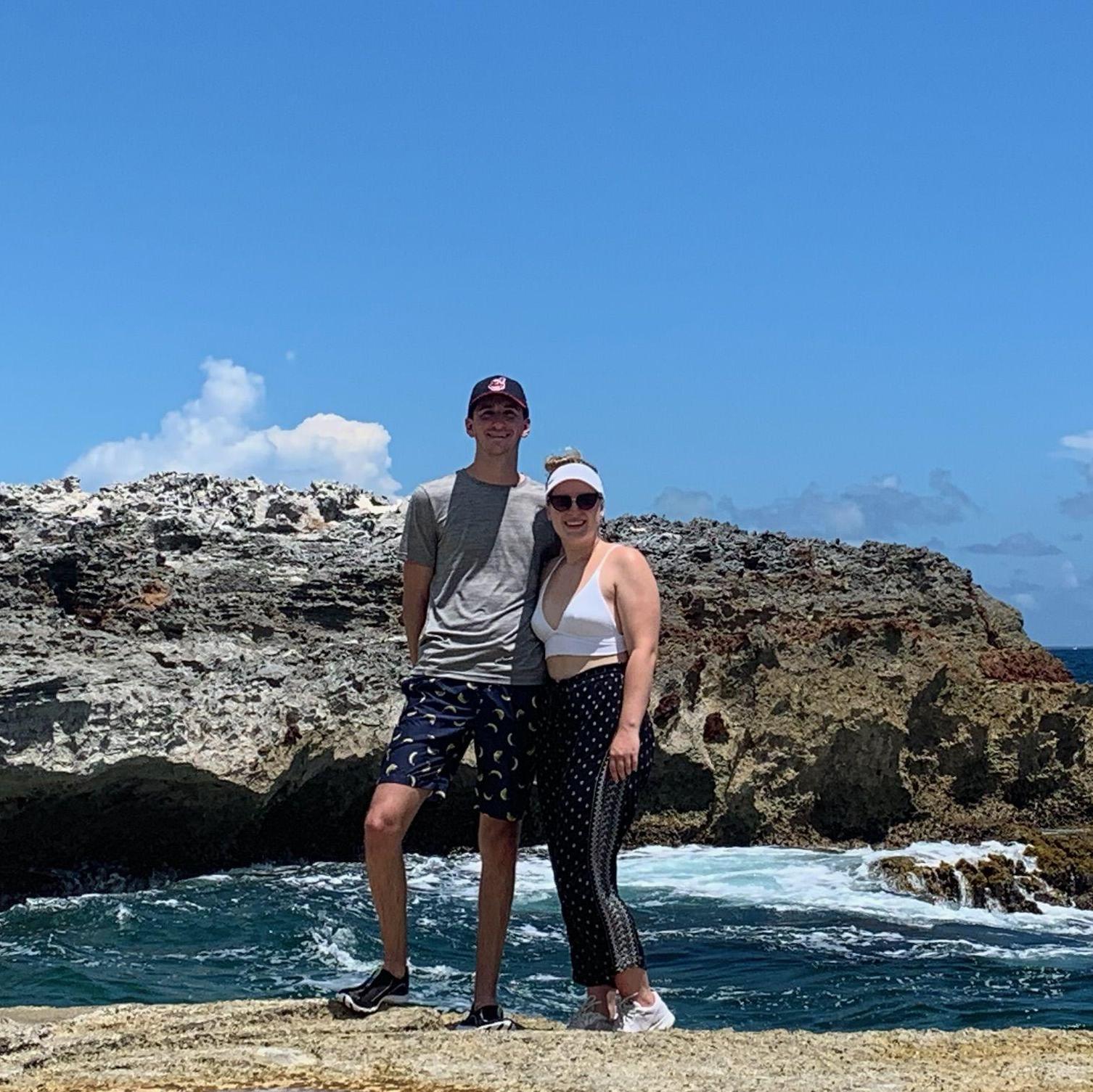 Matthew joined Liz and her extended family on a trip to a gorgeous villa in the Bahamas. He did not, however, join them when they got a flat tire in the middle of the Eleuthera highway.