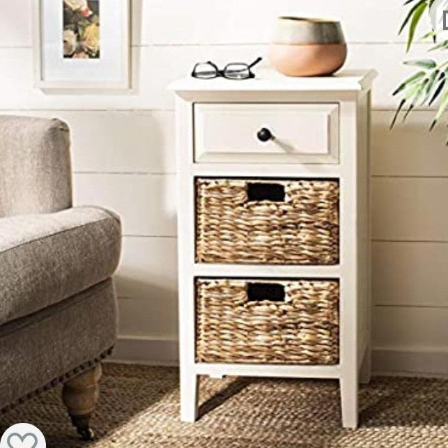 Safavieh American Homes Collection Everly Distressed White Side Table