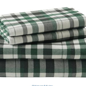 Woolrich Cotton Sheet Set Cottage Charms Print, 100% Cotton Flannel Sheets Warm & Fuzzy Bedding Set King Size Sheets, Fitted Pocket Fits Up to 14" Mattress, King Finton, 4 Piece