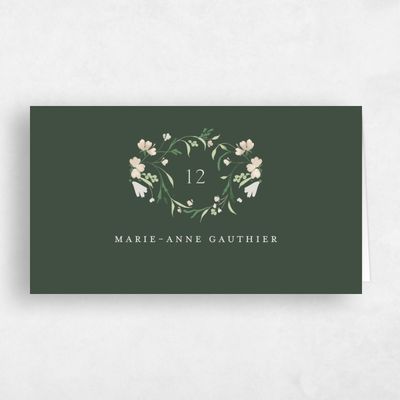Evergreen Wedding Place Card - Mirtillo