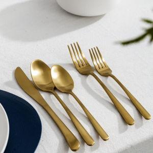 Gold Haelynn Luxe Matte Flatware 4 Person Set | JazzUpCo