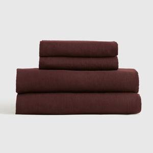 European Linen Sheet Set in Burgundy