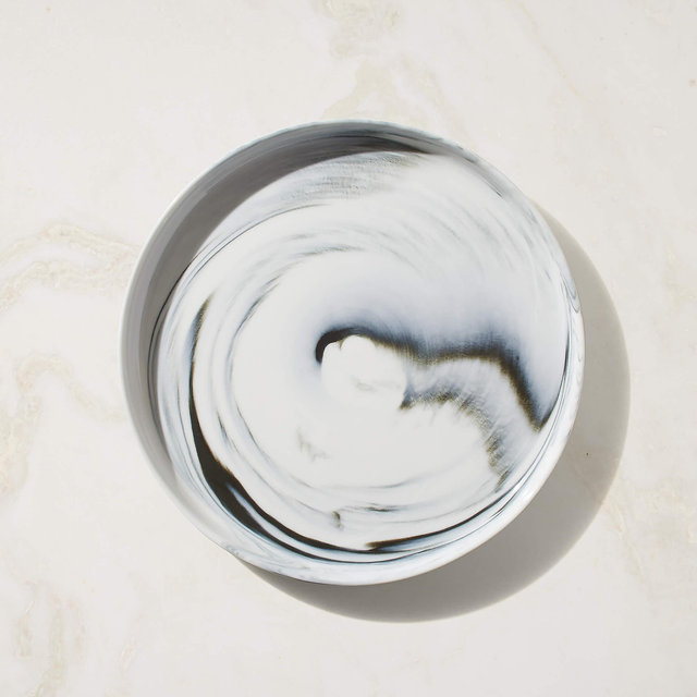 Swirl Black and White Salad Plate by Jennifer Fisher