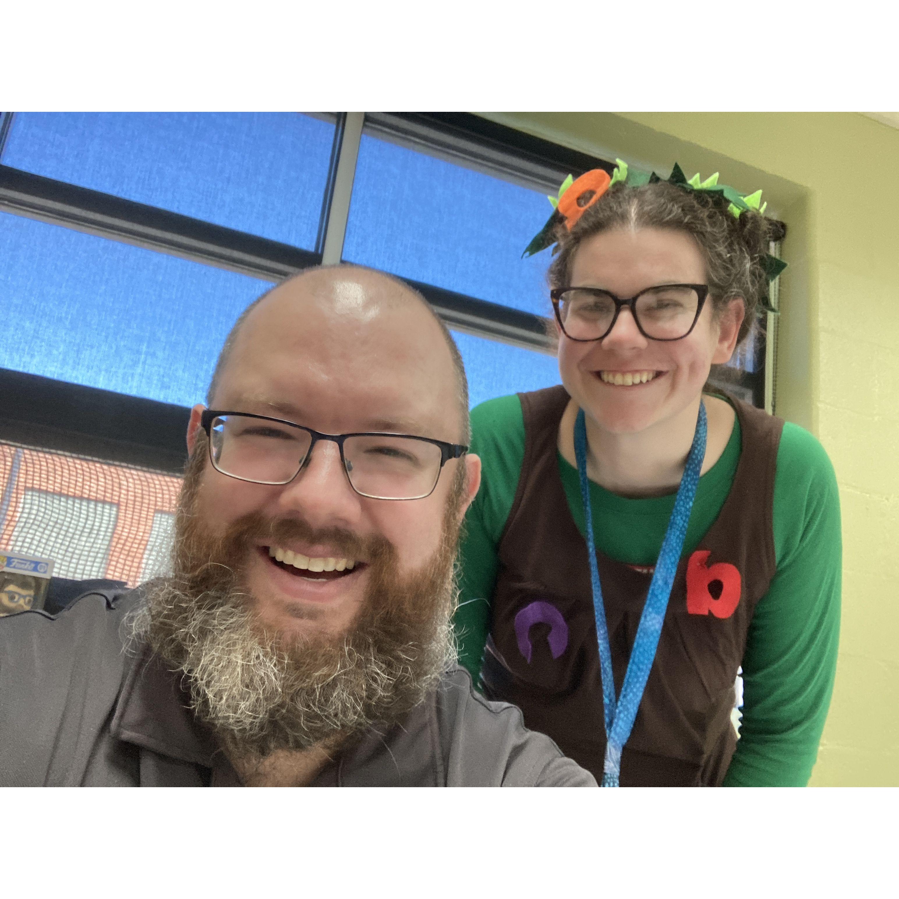 The coconut tree from Chicka Chicka Boom Boom came to visit her favorite teacher!