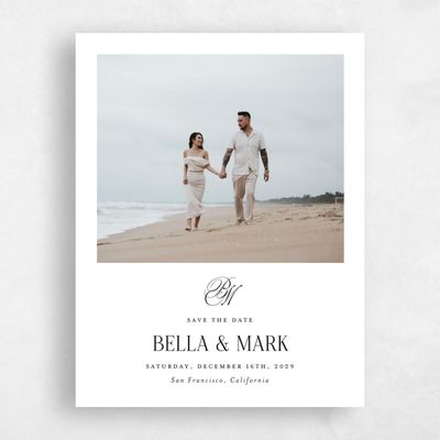 White Typography Wedding Save the Date - Kennedy Portrait