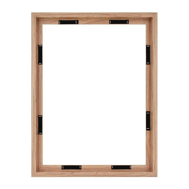 MCS Canvas Float Frames 18x24 Frame, Walnut Woodgrain for Finished Canvases, Vertical & Horizontal Wall Hanging Large with Adhesive for Canvas Paintings (1-Pack)