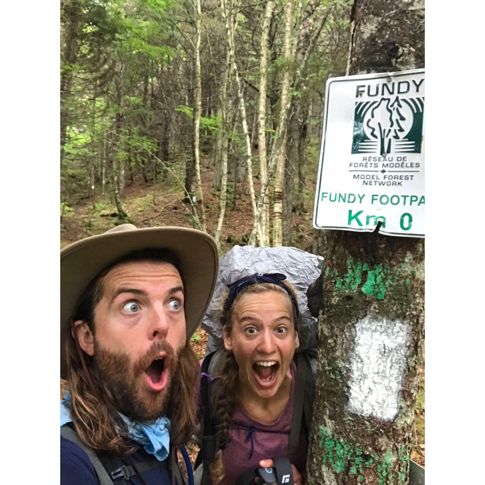 Damn near the end of our 65 mile trek on the Fundy Footpath in New Brunswick. A forever memory for us.