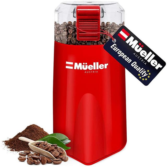 Mueller Austria HyperGrind Precision Electric Spice/Coffee Grinder Mill with Large Grinding Capacity and HD Motor also for Spices, Herbs, Nuts, Grains, Red