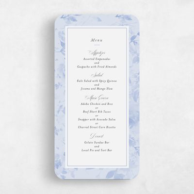 Blue Rounded Wedding Menu - Hermine