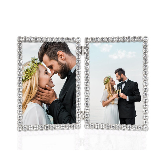 Metal Sparkle Double Frame, 4" x 6"