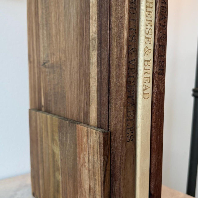 Book Style Wooden Cutting Board Set with Lock-Key Joinery Stand | Perfect Mothers Day Gift