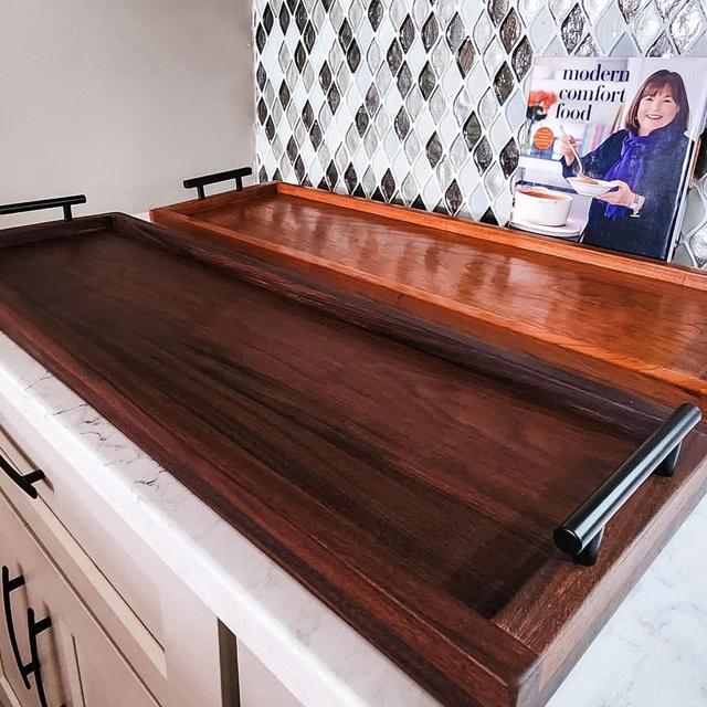 Black Walnut Charcuterie Serving Board with Handles and Sides Extra Large Charcuterie Board With Legs Big Charcuterie Board Grazing Table