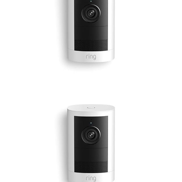 Ring Outdoor Cam, Battery (newest model), Home or business security, Wide-Angle Retinal 2K Video, 6x Enhanced Zoom, Night Vision for true color in low light, 2-Pack, White