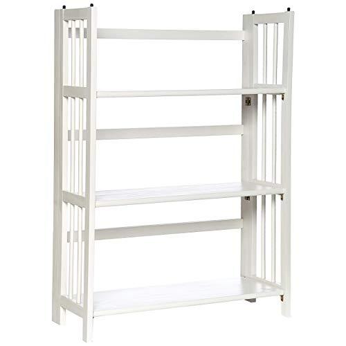 Casual Home 3-Shelf Folding Stackable Bookcase (27.5" Wide)-White