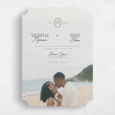 Black Ticket Wedding Invitation - Reece Photo