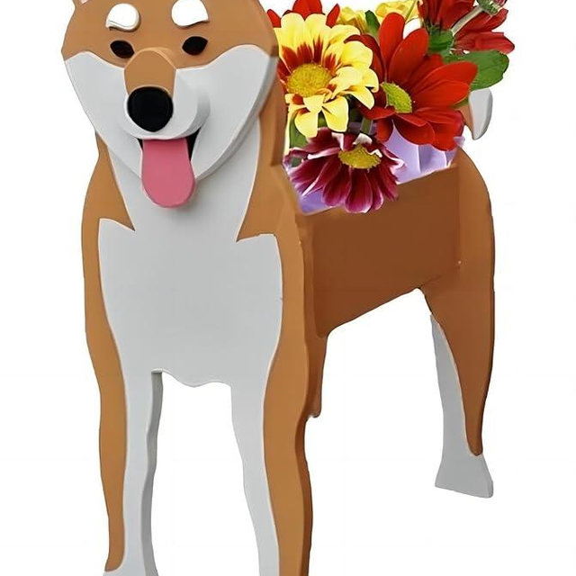 Bamboo's Grocery LoKii Shiba Inu Dog Planter, Cute Dog Plant Pot, Animal Shape Plant Containers, for Outdoor Indoor and Garden Decoration Plants