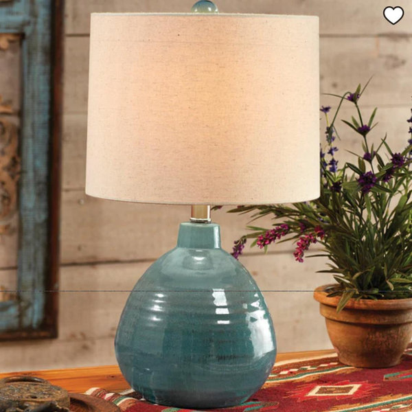 Turquoise Teardrop Accent Lamp