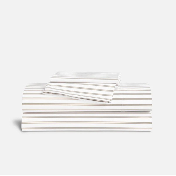Classic Percale Core Sheet Set King - Tandem Stripe in Pebble