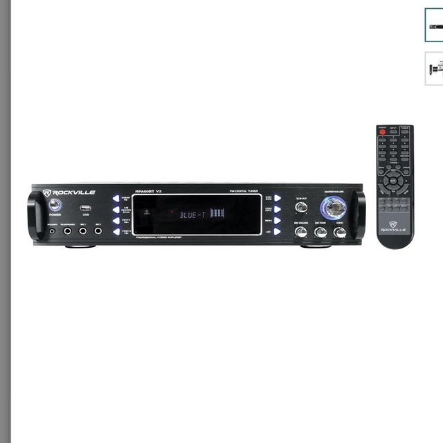 Rockville RPA60BT V2 1000 Watt 2-Channel Amplifier Mixer, Bluetooth, USB, Mic Inputs, EQ Controls, for DJs and Karaoke