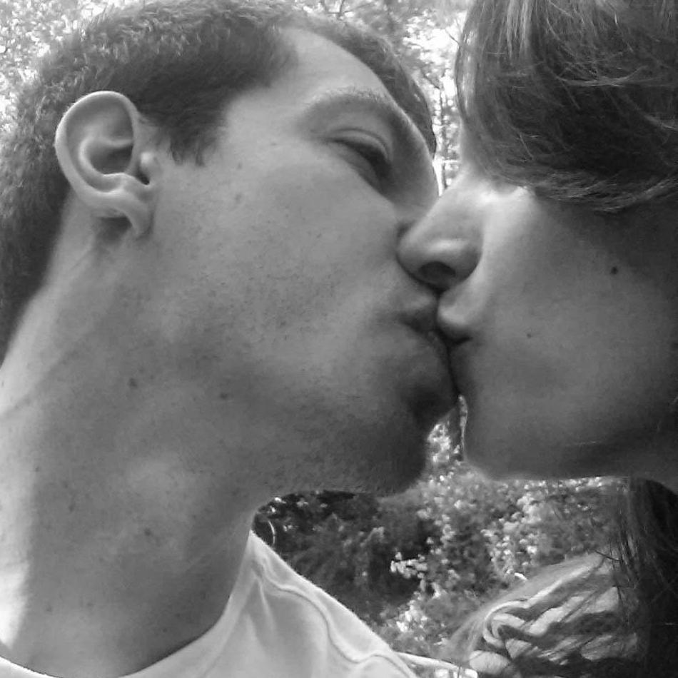 Sharing a kiss where we had our first date