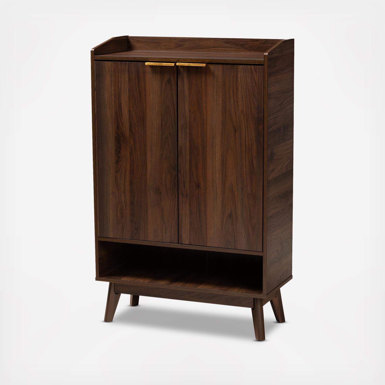 Baxton Studio, Lena Finished 5-Shelf Wood Entryway Shoe Cabinet | Zola