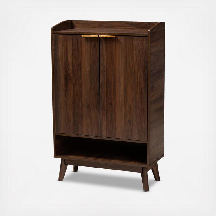 Baxton Studio, Lena Finished 5-Shelf Wood Entryway Shoe Cabinet | Zola