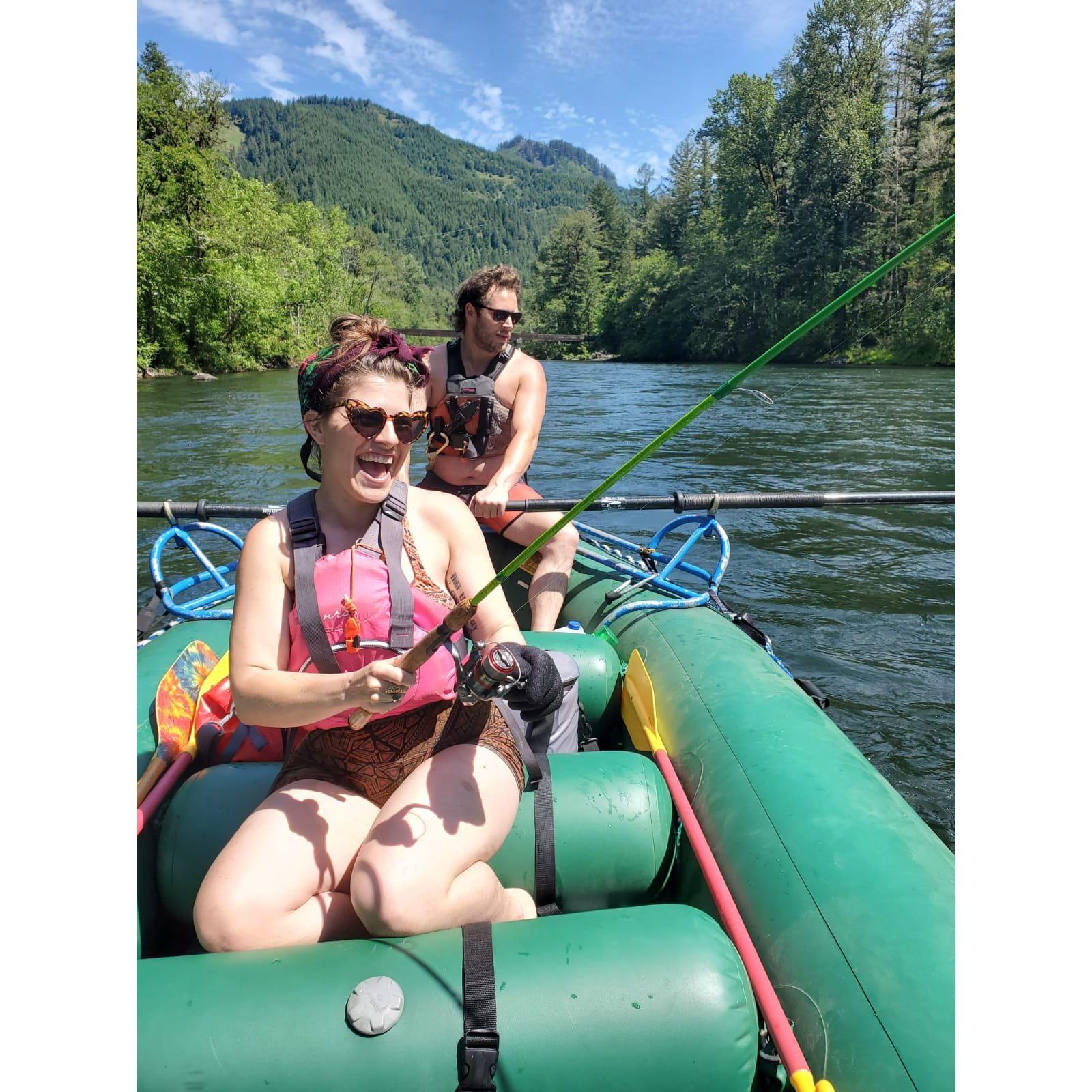 Britta's first trip on a River Raft with Scott