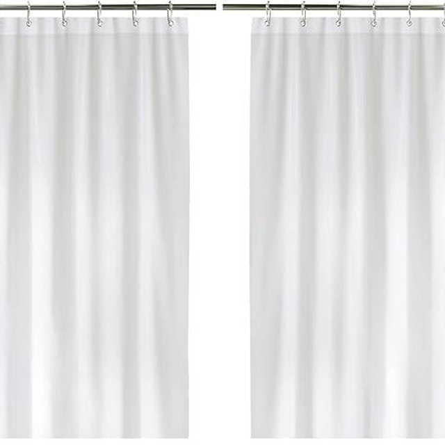 LiBa Bathroom Shower Curtain - Waterproof Plastic Shower Curtain Premium PEVA Non-Toxic with Rust Proof Grommets White 10G Heavy Duty Bathroom Accessories 72x72 (Pack of 2)