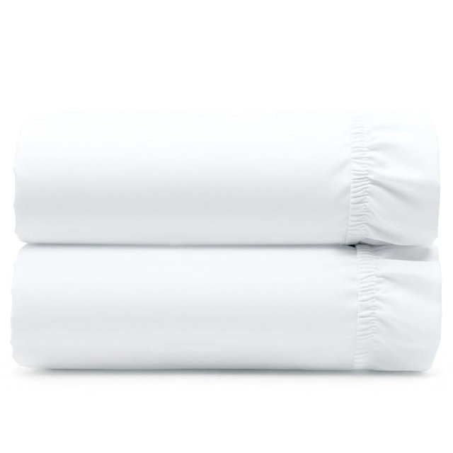 California Design Den 2 Queen Fitted Sheets Only - 400 Thread Count Sateen, 100% Cotton Queen Size Fitted Sheets with Deep Pockets - Bright White
