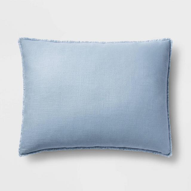 King Euro Heavyweight Linen Blend Throw Pillow Sky Blue - Casaluna™