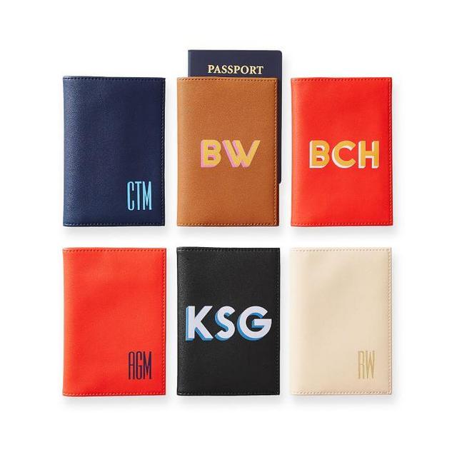*See Guest Notes for Personalization* BLUSH Fillmore Vegan Leather Passport Case, Foil Debossed