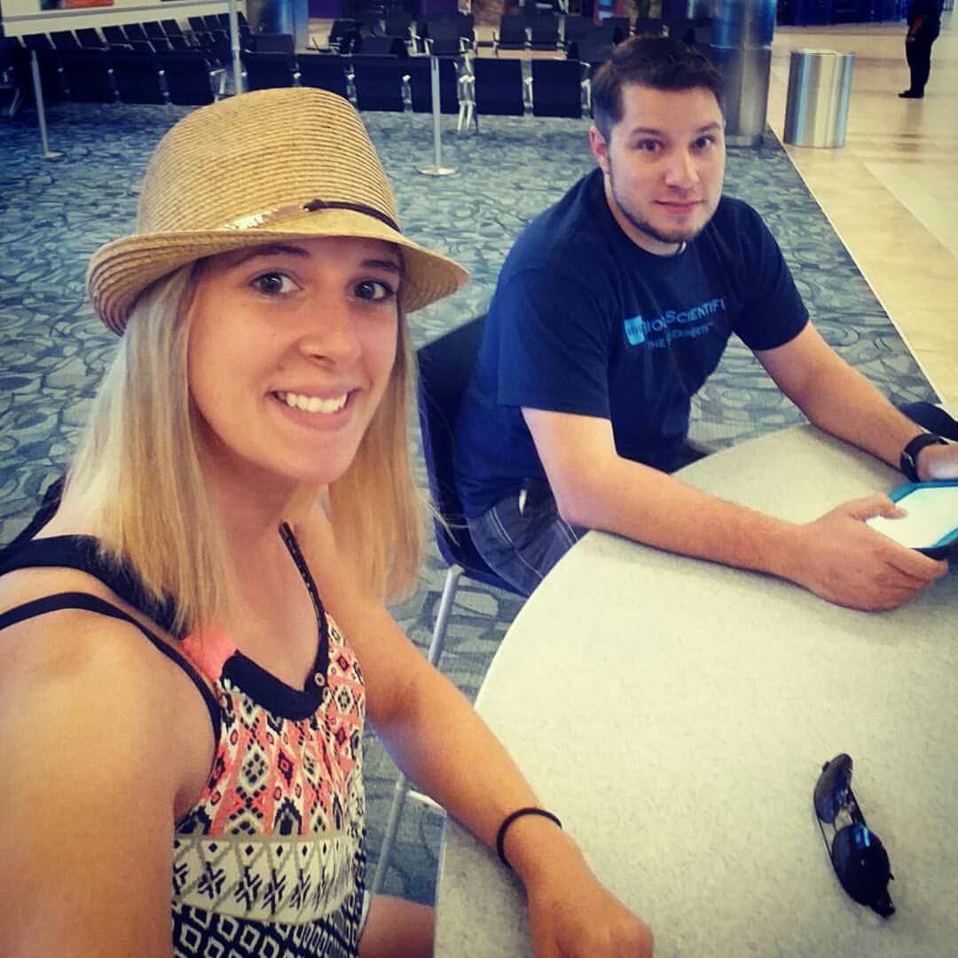 My first flight ever to fort Lauderdale for our cruise and unaware that he had the engagement ring in his pocket!