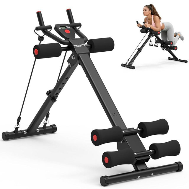 DERACY Ab Workout Machine Adjustable Ab Trainer Abdominal Trainer for Home Gym Foldable Ab Crunch Machine for Core 440 LBS