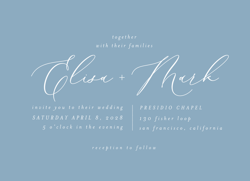 Marlow Landscape | Dusty Blue | Zola Wedding Invitations