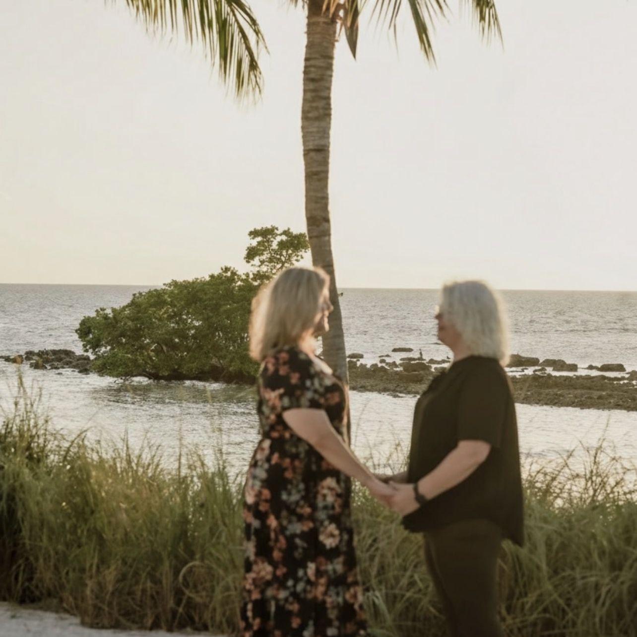 The evening was perfect. Great weather, beautiful surroundings in the Florida Keys, a sunset, and new fiancees to each other!