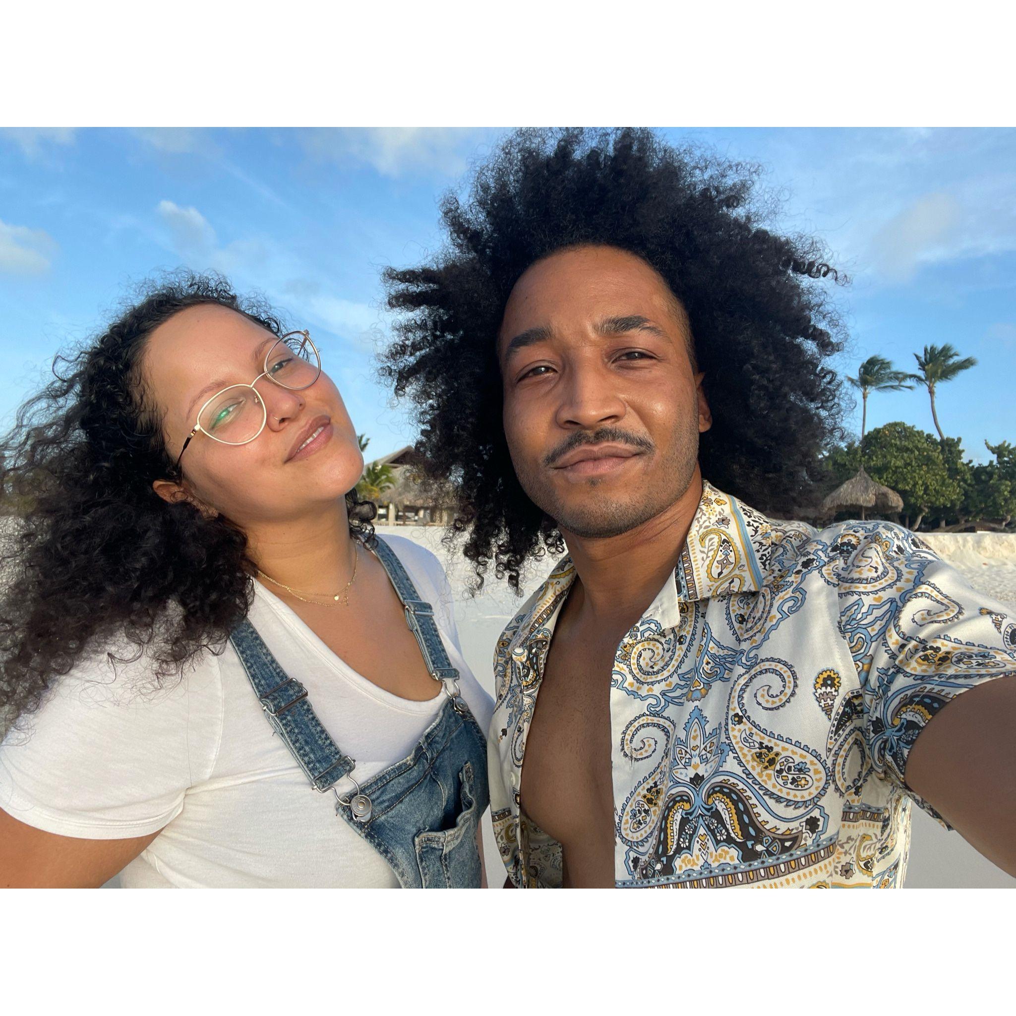 On the beach in Aruba
