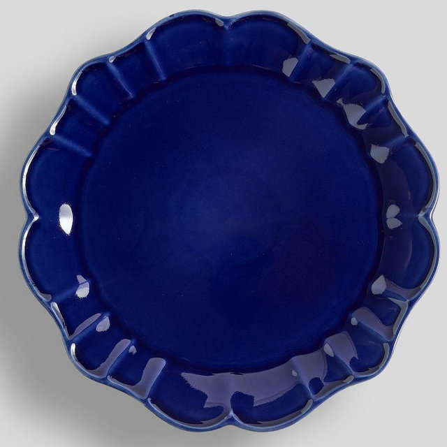 Monique Lhuillier Juliana Scalloped Dinner Plates, Set of 4 - Lapis Blue