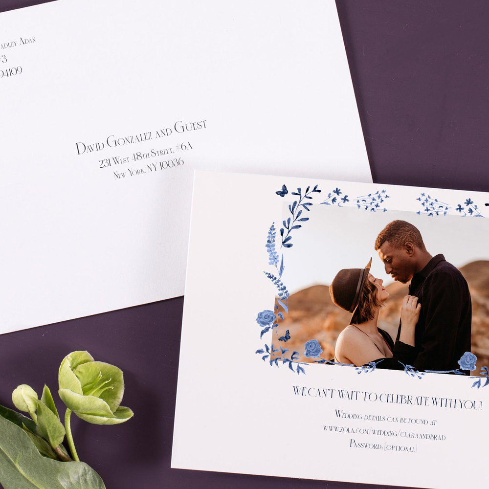 Merryton Landscape | Navy | Zola Wedding Invitations