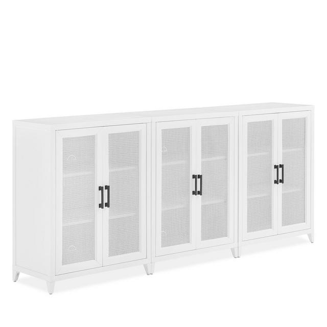 Crosley Milo Three Piece Media Sideboard Cabinet Set