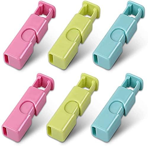 Cozihom Squeeze Bread Bag Clips, Bag Cinches, Bagel Bag Clips, Slip Grip Easy Squeeze & Lock, Assorted Color, 6 Pack
