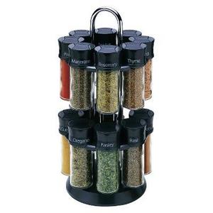 Olde Thompson 16 Jar Spice Rack - Black