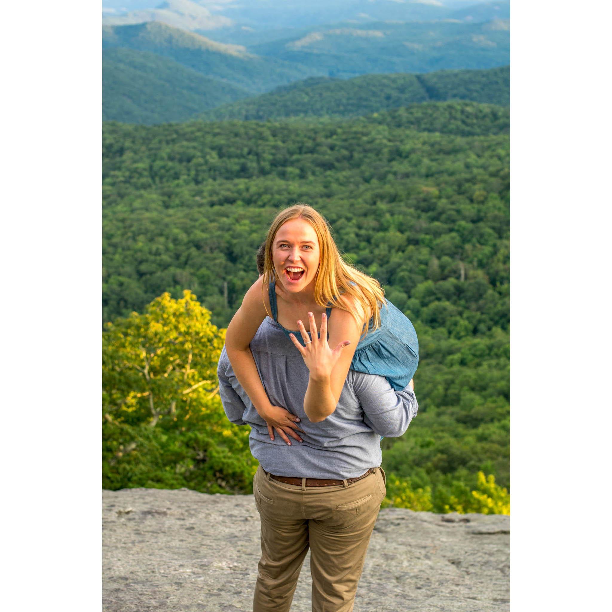 Engagement photoshoot in August in Boone