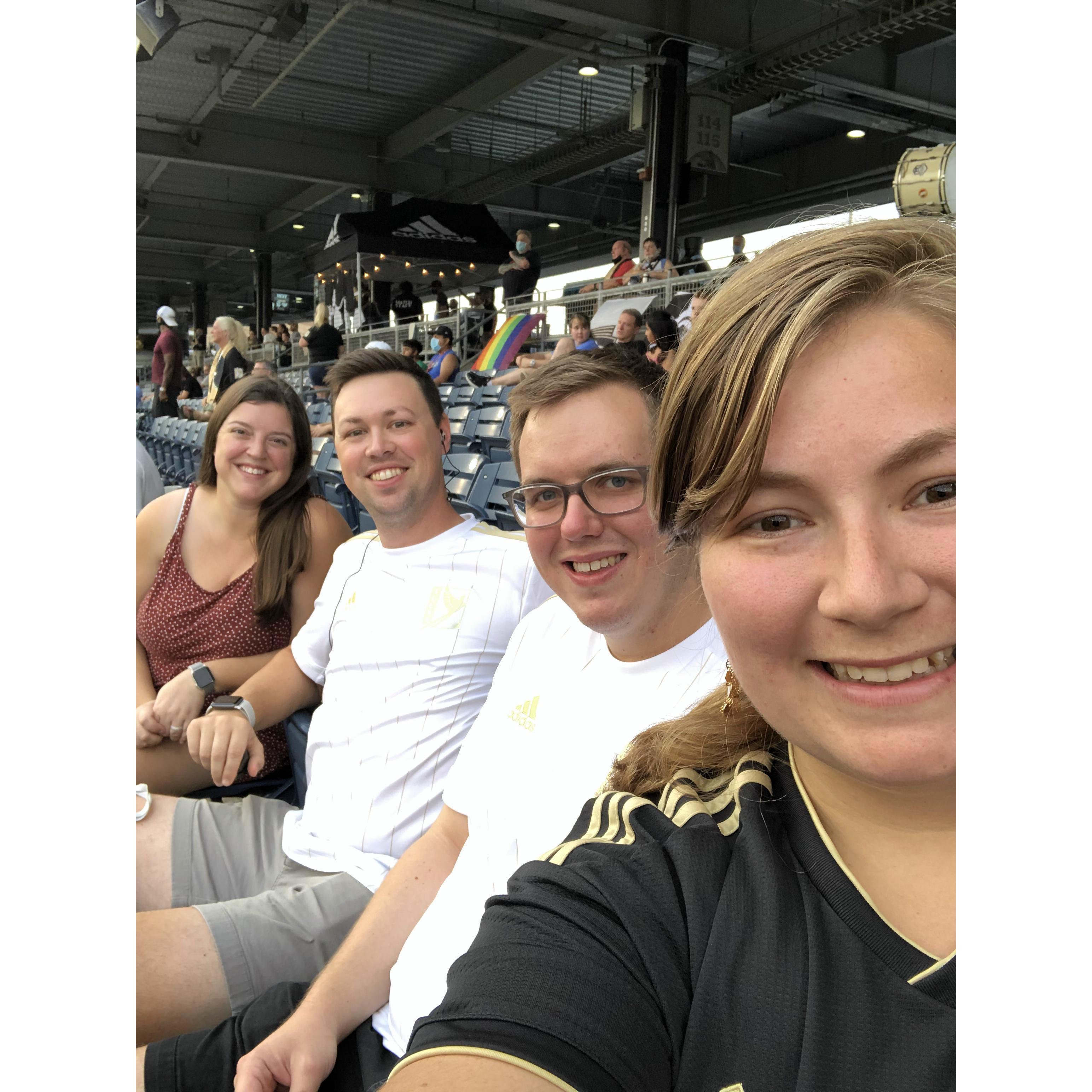 It's always great to have the company of Amanda and Daniel at the soccer games!