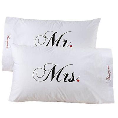 "Mr. and Mrs." Collection Pillowcase Pair