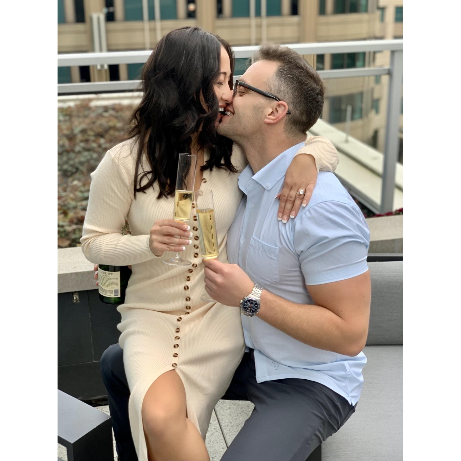Engagement photo shoot, accidentally got toasty instead of pacing ourselves with the champagne.