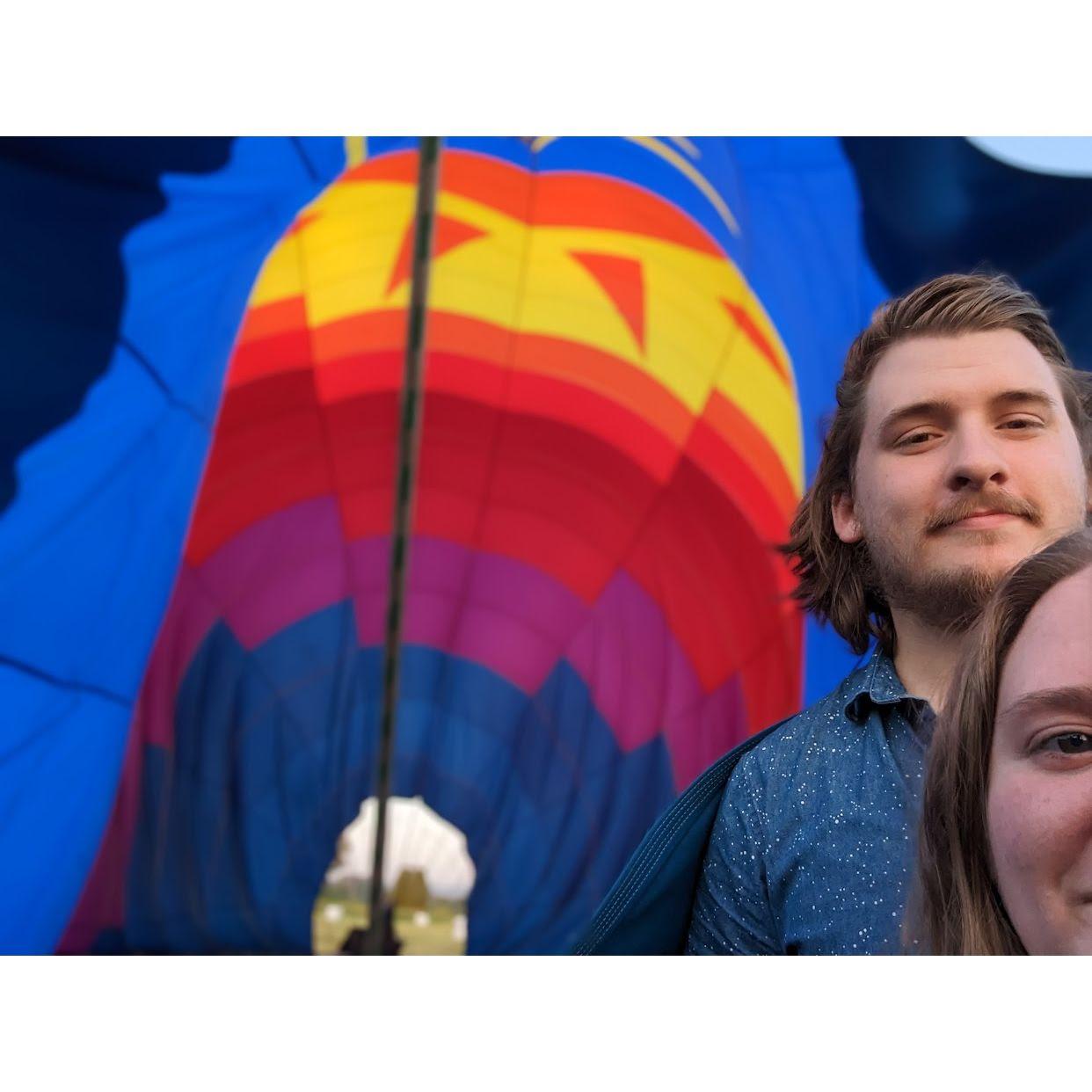 our sunset balloon ride date <3 we are so grateful we had the opportunity to experience this, even if it was very scary!! it was beautiful, and I'm so glad we did it!