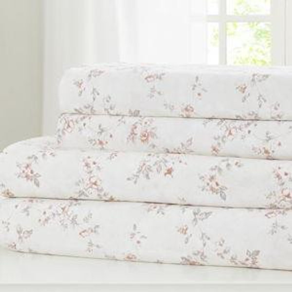 Modern Threads Silky Soft Microfiber and Wrinkle Free Sheets - Luxurious Microfiber Bed Sheets Includes Flat Sheet, Fitted Sheet with Deep Pockets, & Pillowcases Kashmir Rose Clay, Queen