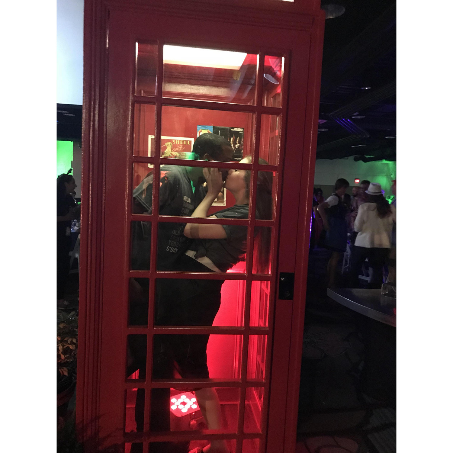 Kissing in the phone booth, Orlando 2018